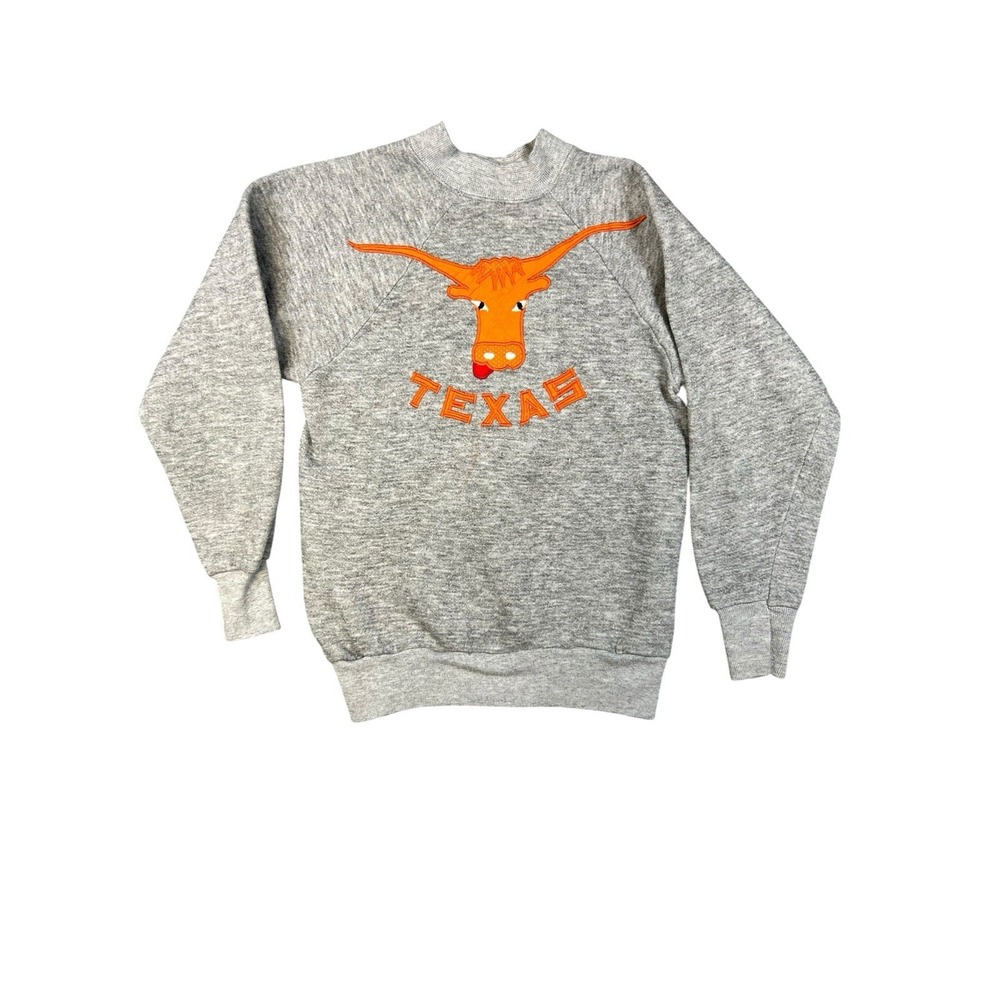 UT Texas Longhorns VTG 80's Pullover Fleece Lined Sweatshirt Youth Size Medium